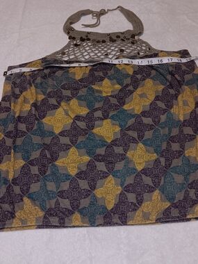 Decree 🎂 Crochet Halter Tank Top in Beige, Yellow, Teal, and Purple